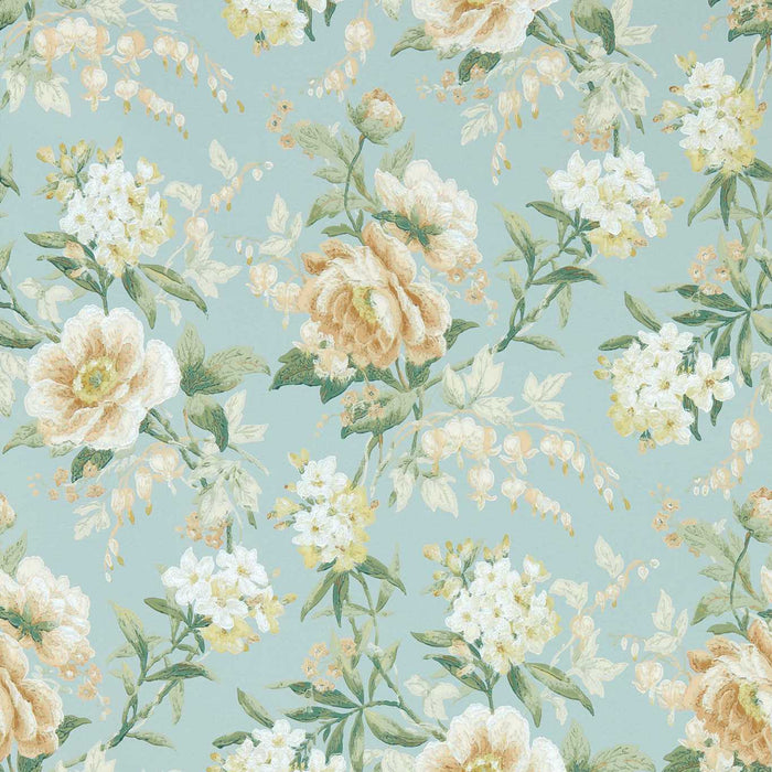 Sanderson Olivia Sky Mist/Tan 217039 Wallpaper Sample DOSW217039