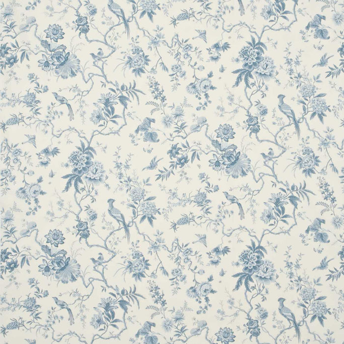 Sanderson Pillemont Toile Ivory/China Blue PI203 Fabric Sample DPEMPI203