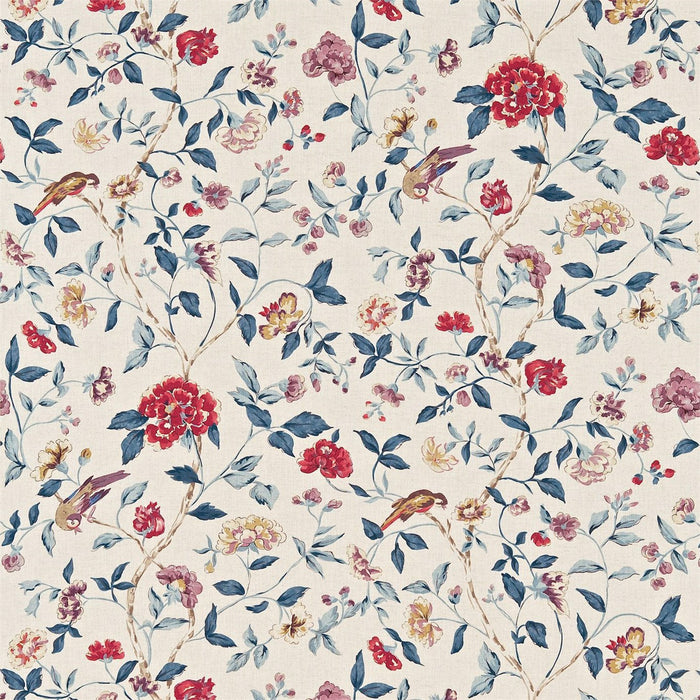 Sanderson Sissinghurst Indigo/ Ruby 222079 Fabric Sample DRCH222079