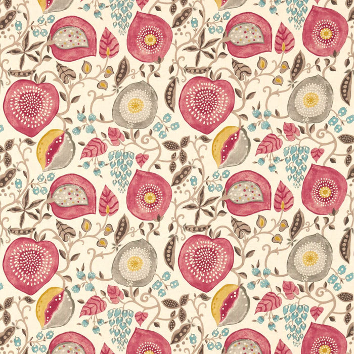 Sanderson Peas & Pods Cherry/Linen 225357 Fabric Sample DSOH225357