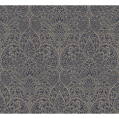 York Paradise Navy & Gold Wallpaper DT5013