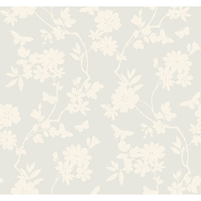 York Flutter Vine White Wallpaper DT5024