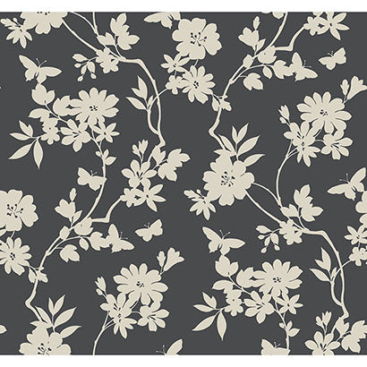 York Flutter Vine Grey Wallpaper DT5025