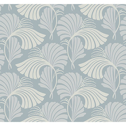 York Dancing Leaves Light Blue Sample DT5132