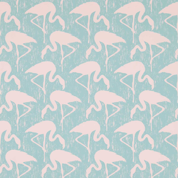 Sanderson Flamingos Turquoise/Pink 214569 Wallpaper Sample DVIN214569