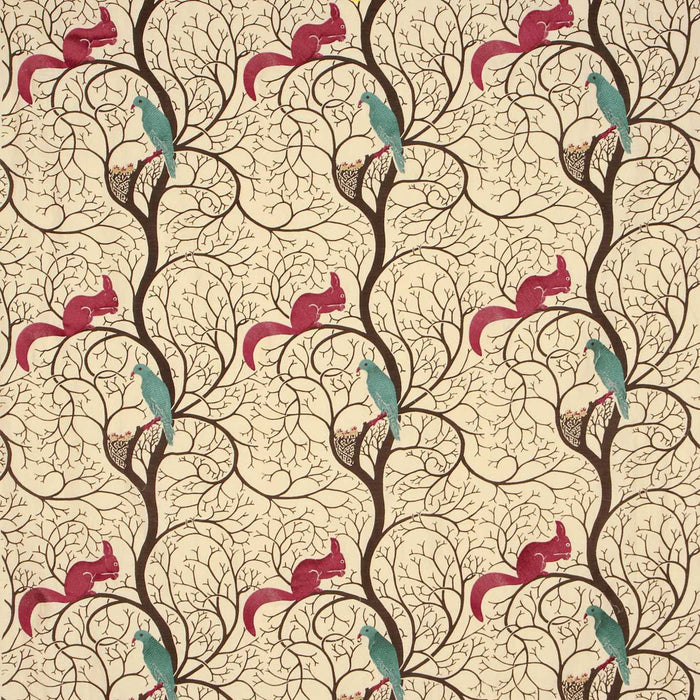 Sanderson Squirrel & Dove Wedgwood/ Cream SQ302 Fabric Sample DVIPSQ302