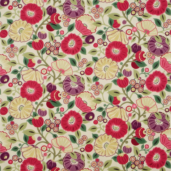 Sanderson Tree Poppy Red/ Plum TR202 Fabric Sample DVIPTR202