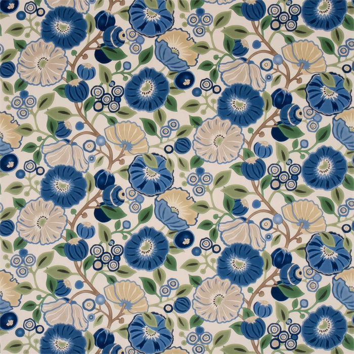 Sanderson Tree Poppy Indigo/ Emerald TR204 Fabric Sample DVIPTR204