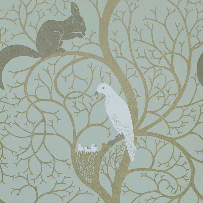 Sanderson Squirrel & Dove Eggshell/ Ivory SQ103 Wallpaper Sample DVIWSQ103