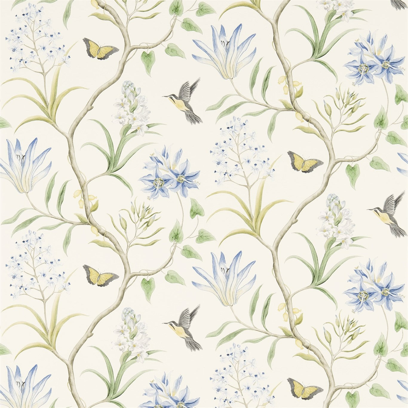 Sanderson Clementine Delft Blue 213389 Wallpaper Sample DVOY213389