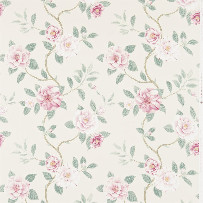 Sanderson Christabel Rose/Pewter 223288 Fabric Sample DVOY223288