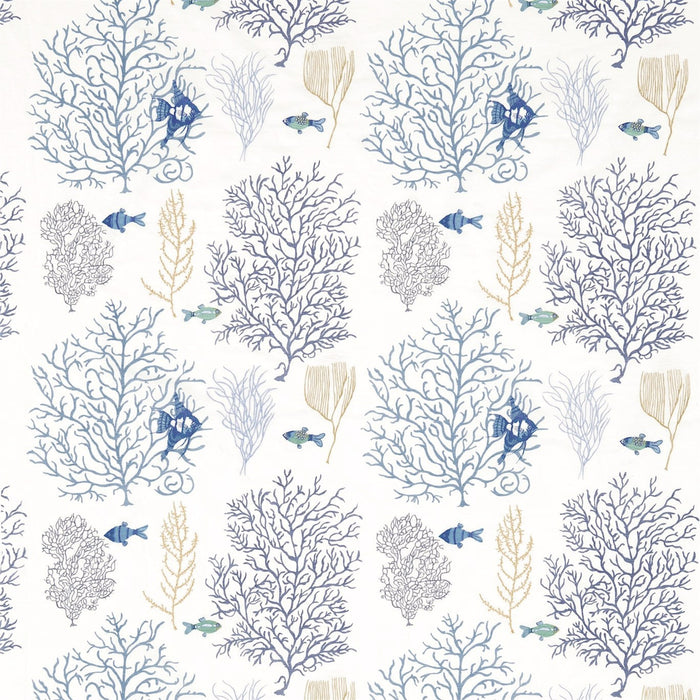 Sanderson Coral & Fish Marine/Blue 233300 Fabric Sample DVOY233300