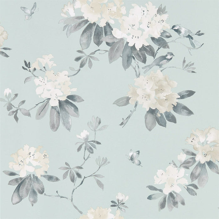 Sanderson Rhodera Aqua 216263 Wallpaper Sample DWAP216263