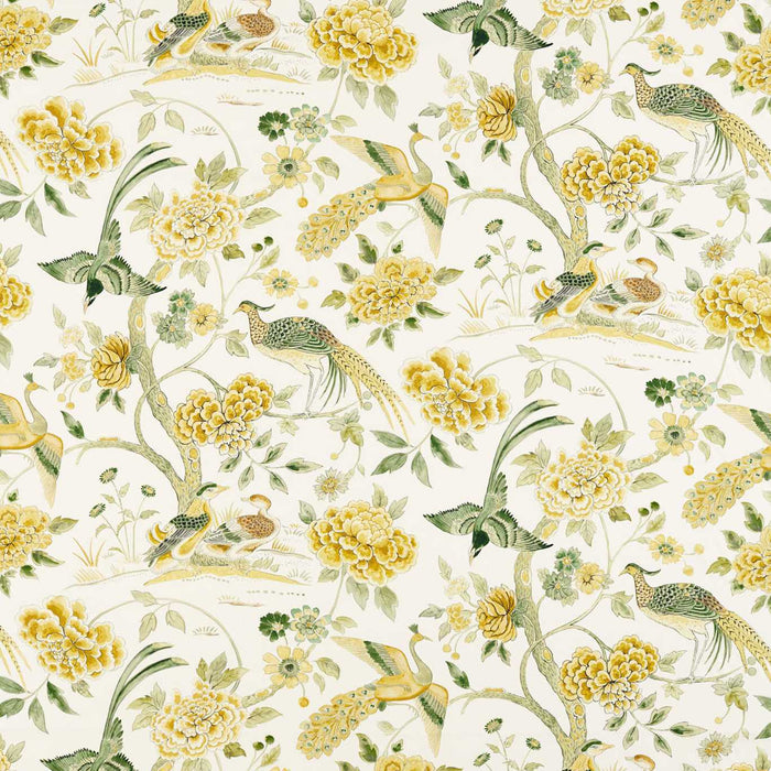 Sanderson Indienne Peacock Gosling Yellow 226973 Fabric Sample DWAT226973