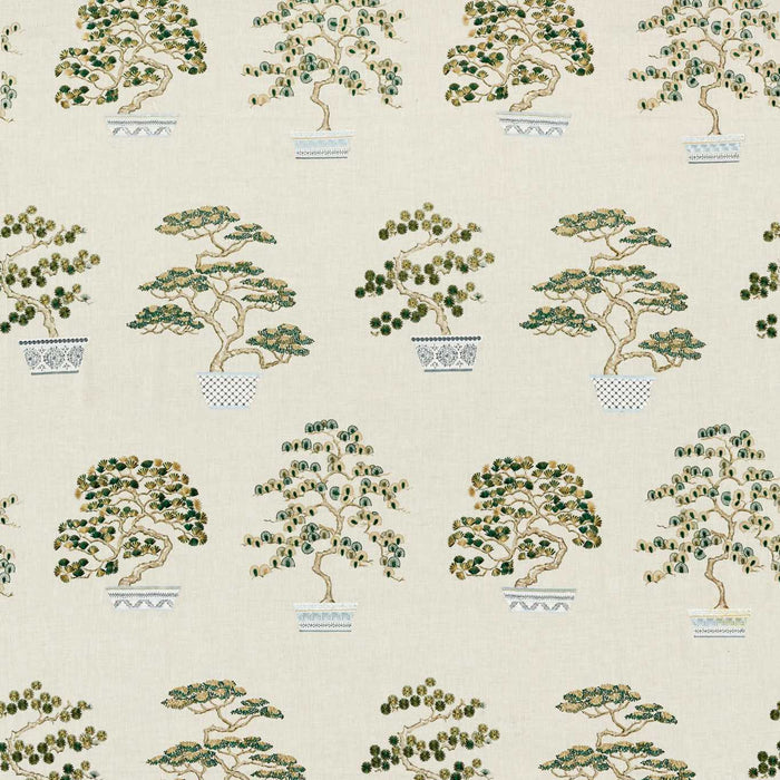 Sanderson Penjing Scallion Green 237268 Fabric Sample DWAT237268