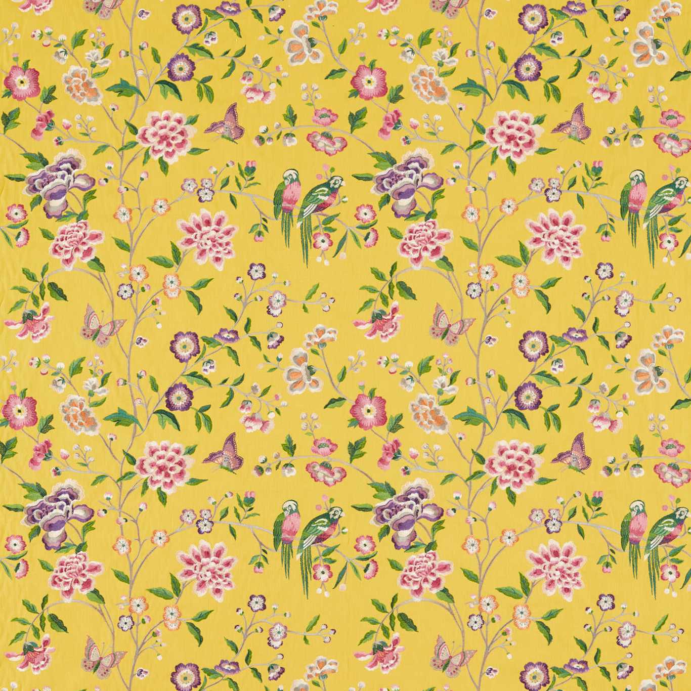 Sanderson Chinoiserie Hall Papavera 237273 Fabric Sample DWAT237273