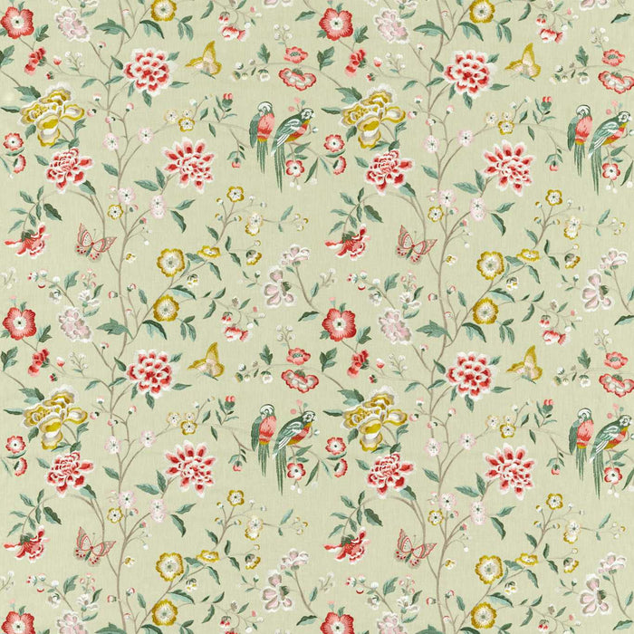 Sanderson Chinoiserie Hall Bamboo & Rose 237275 Fabric Sample DWAT237275