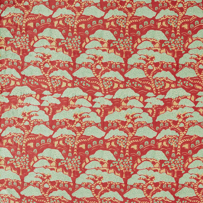 Sanderson Bonsai & Gingko Ruby 237276 Fabric Sample DWAT237276