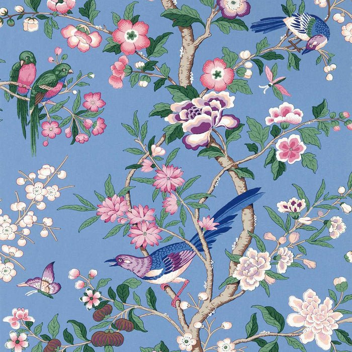 Sanderson Chinoiserie Hall Blueberry/Purple 217111 Wallpaper Sample DWAW217111