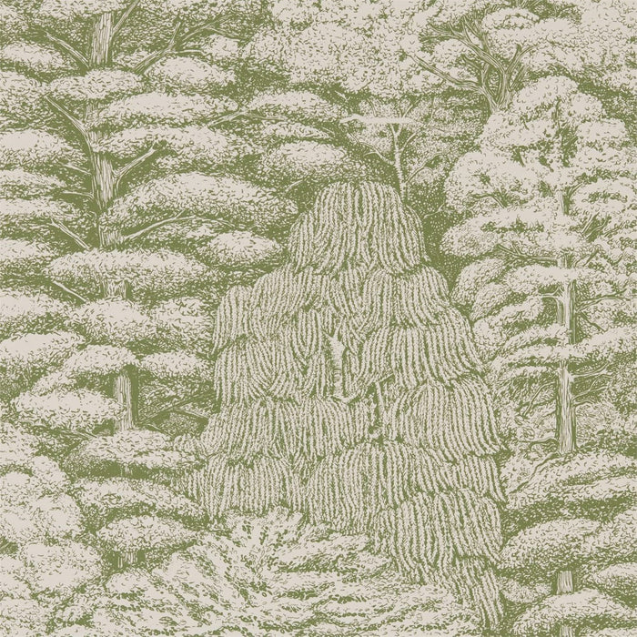 Sanderson Woodland Toile Cream/Green 215720 Wallpaper Sample DWOW215720