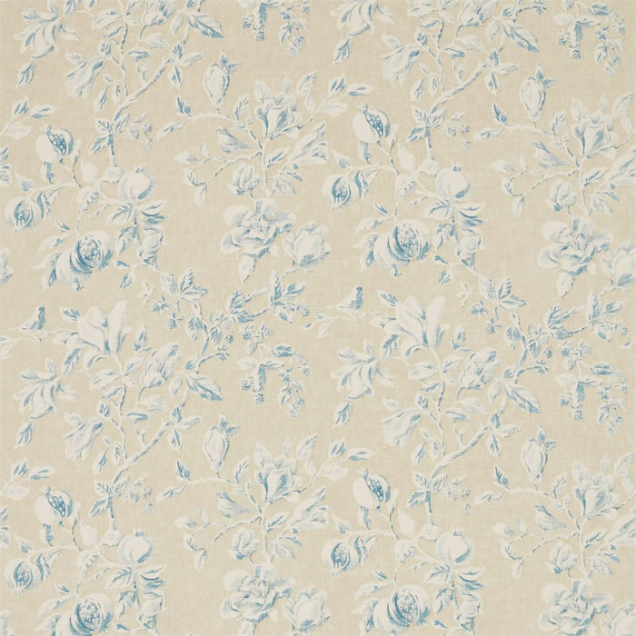 Sanderson Magnolia & Pomegranate Parchment/Sky Blue 225508 Fabric Sample DWOW225508