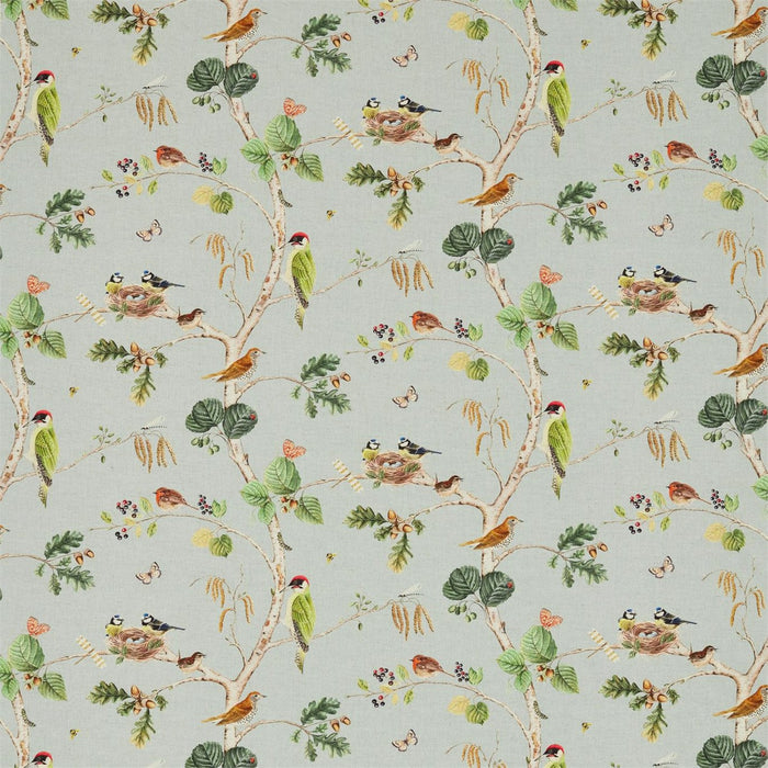 Sanderson Woodland Chorus Sky Blue/Multi 225509 Fabric Sample DWOW225509