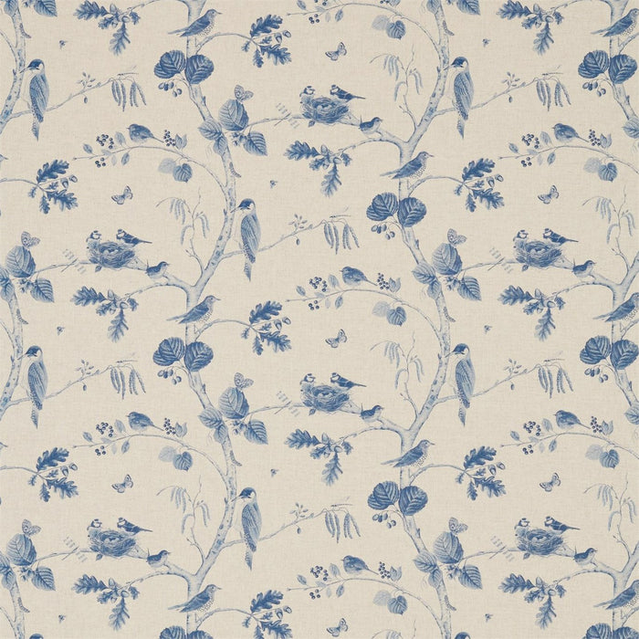 Sanderson Woodland Chorus Indigo/Linen 225510 Fabric Sample DWOW225510