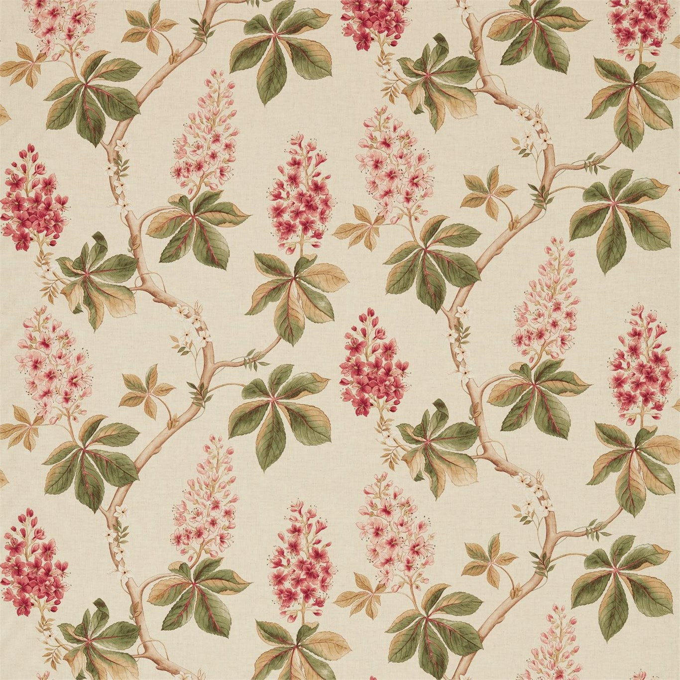 Sanderson Chestnut Tree Coral/Bayleaf 225517 Fabric Sample DWOW225517