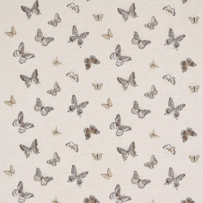 Sanderson Butterfly Embroidery Charcoal/Walnut 235600 Fabric Sample DWOW235600