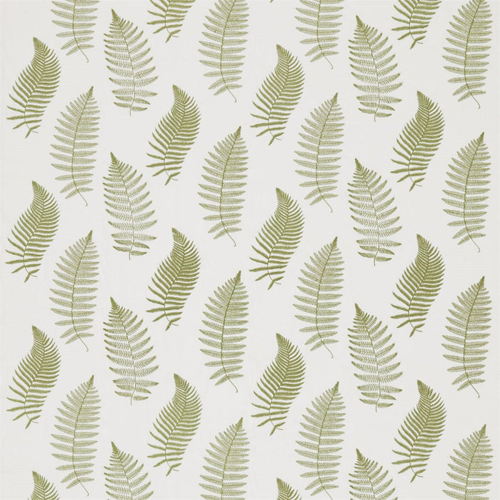 Sanderson Fern Embroidery Moss 235608 Fabric Sample DWOW235608