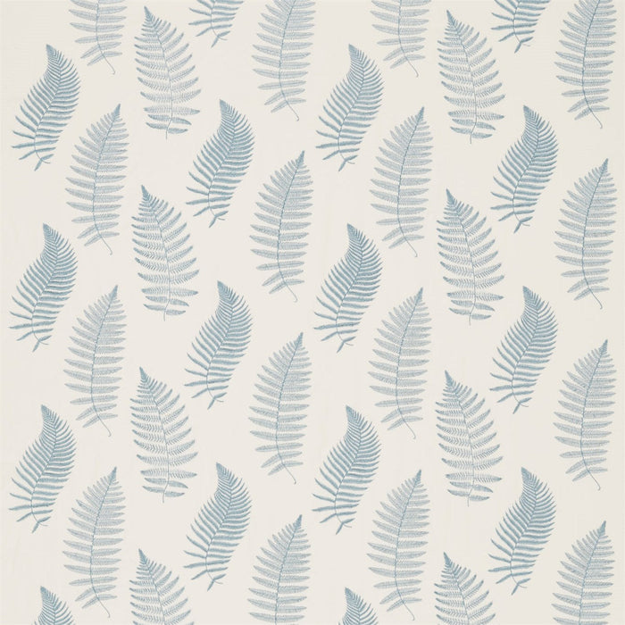 Sanderson Fern Embroidery Powder Blue 235609 Fabric Sample DWOW235609