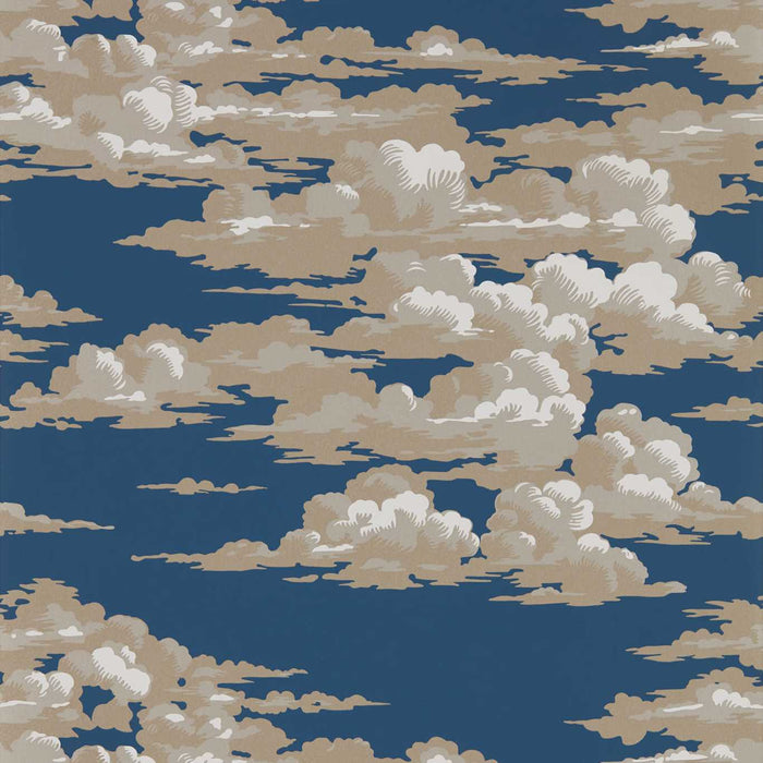 Sanderson Silvi Clouds Yacht Blue 216602 Wallpaper Sample DYSI216602