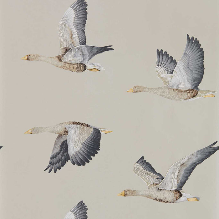 Sanderson Elysian Geese Gilver 216611 Wallpaper Sample DYSI216611