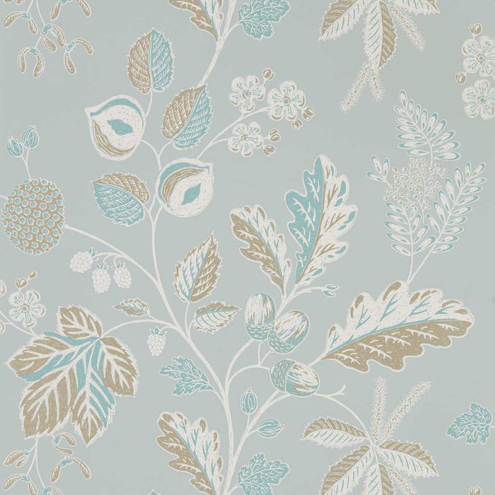 Sanderson Warwick Blue Grey 216617 Wallpaper Sample DYSI216617