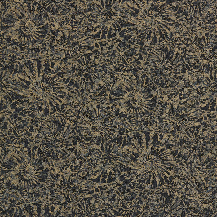 Harlequin Ammonite Charcoal/Brass 112562 Wallpaper Sample EANW112562