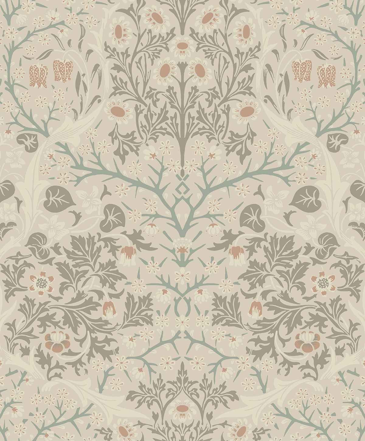 Seabrook Designs Victorian Garden Floral Prepasted Lunar Rock & Clay Wallpaper EP10106