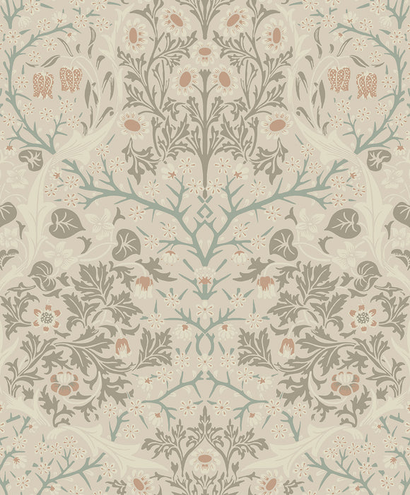 Seabrook Designs Victorian Garden Floral Prepasted Lunar Rock & Clay Wallpaper Sample EP10106