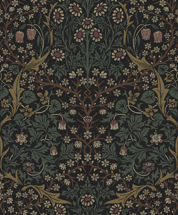 Seabrook Designs Victorian Garden Floral Prepasted Blacksmith & Cliffside Wallpaper Sample EP10116