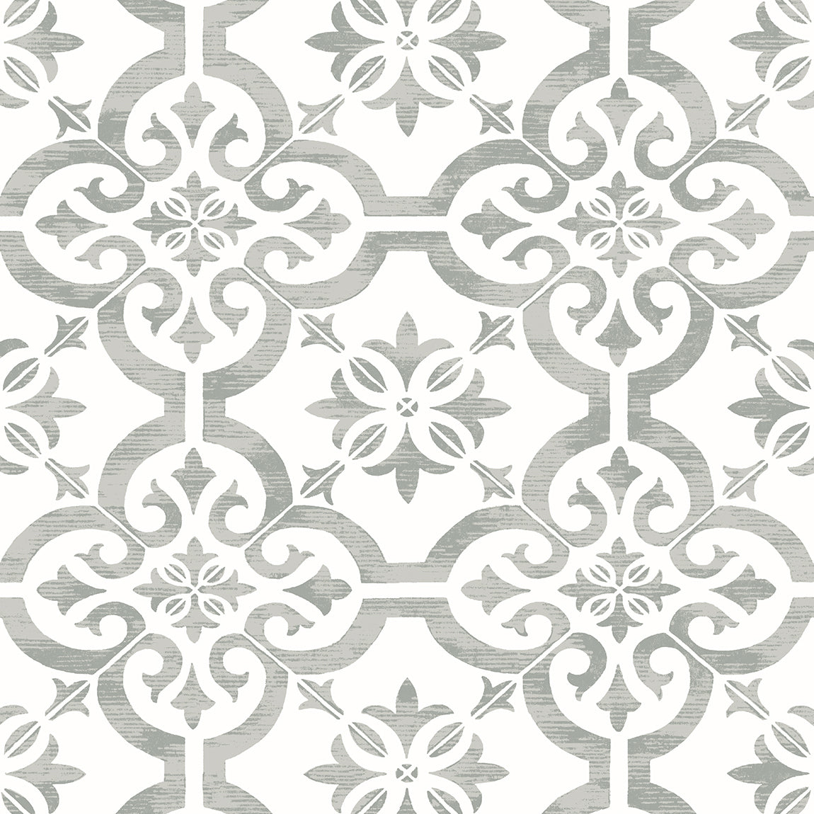 Seabrook Designs Encaustic Faux Tile Harbor Mist Wallpaper ET10010