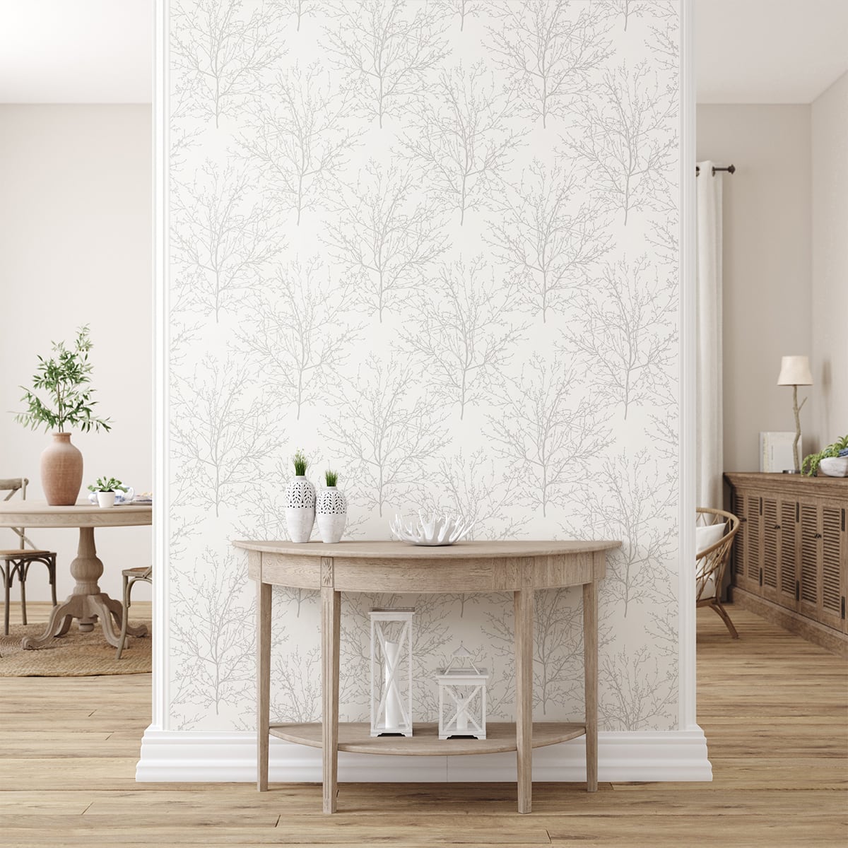 Seabrook Designs Winter Branches Pearl Grey Wallpaper ET10305