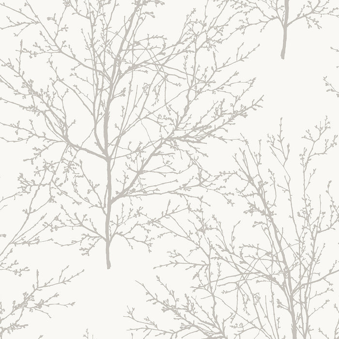 Seabrook Designs Winter Branches Pearl Grey Wallpaper Sample ET10305