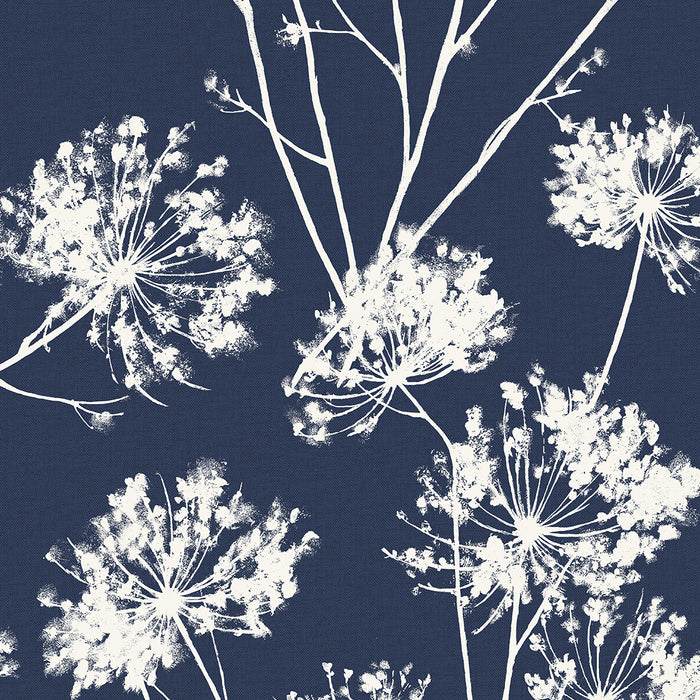 Seabrook Designs Dandelion Fields Navy Blue Wallpaper Sample ET10412