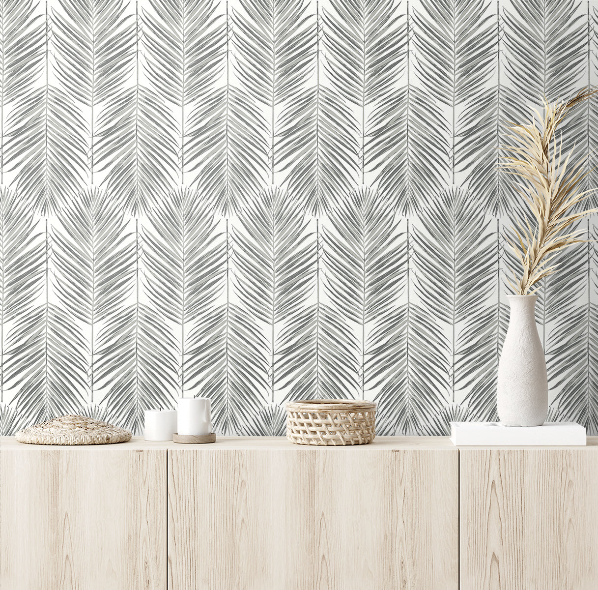 Seabrook Designs Marina Palm Daydream Grey Wallpaper ET10730