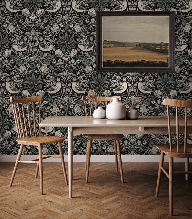 Seabrook Designs Fragaria Garden Blacksmith Wallpaper ET11200