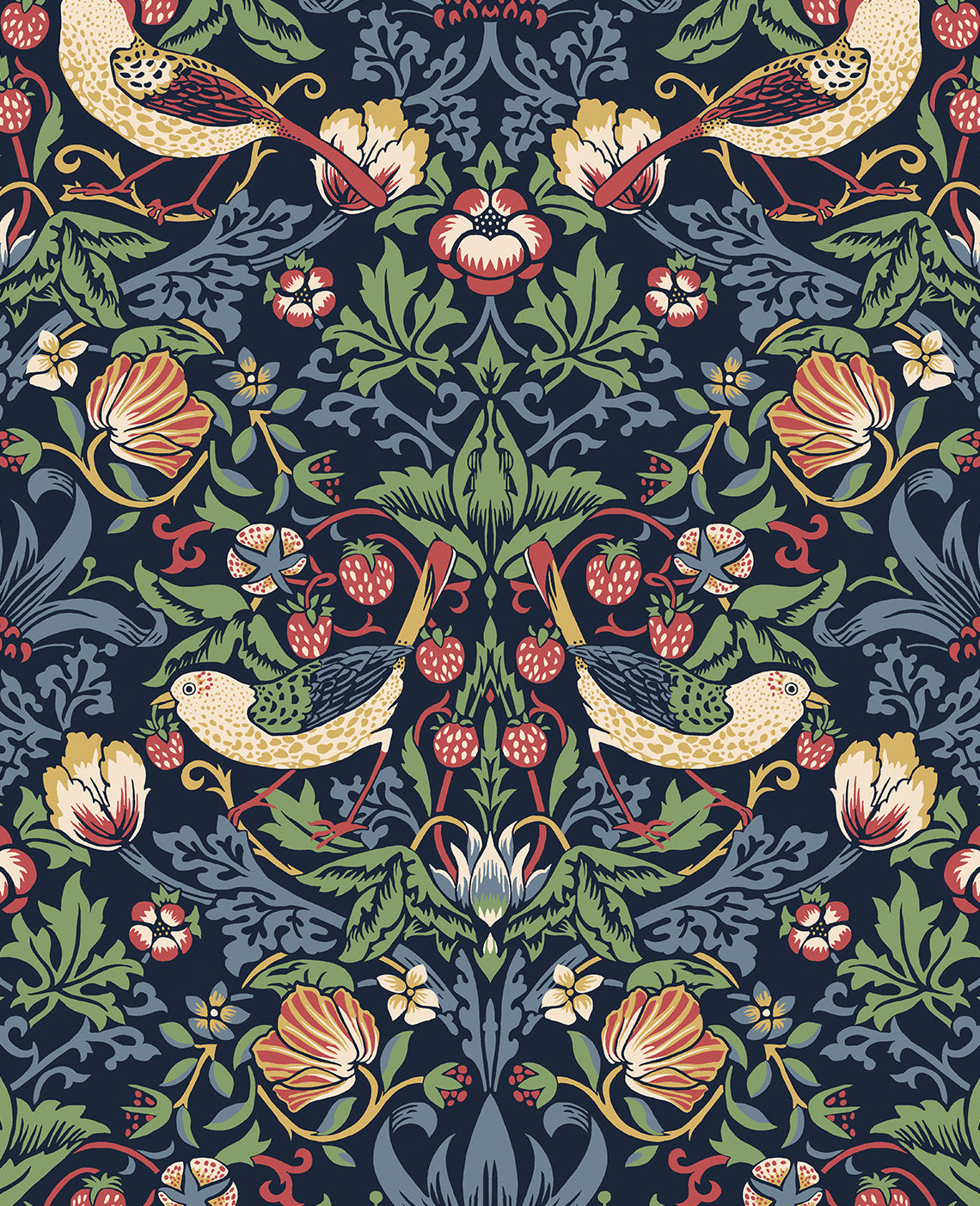 Seabrook Designs Fragaria Garden Midnight Blue Wallpaper ET11202