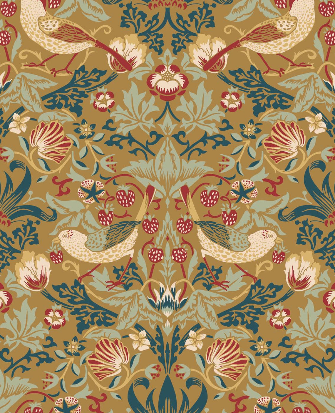 Seabrook Designs Fragaria Garden Ochre Wallpaper ET11205