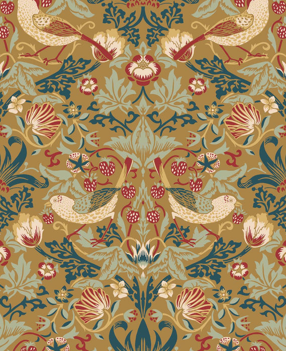 Seabrook Designs Fragaria Garden Ochre Wallpaper Sample ET11205