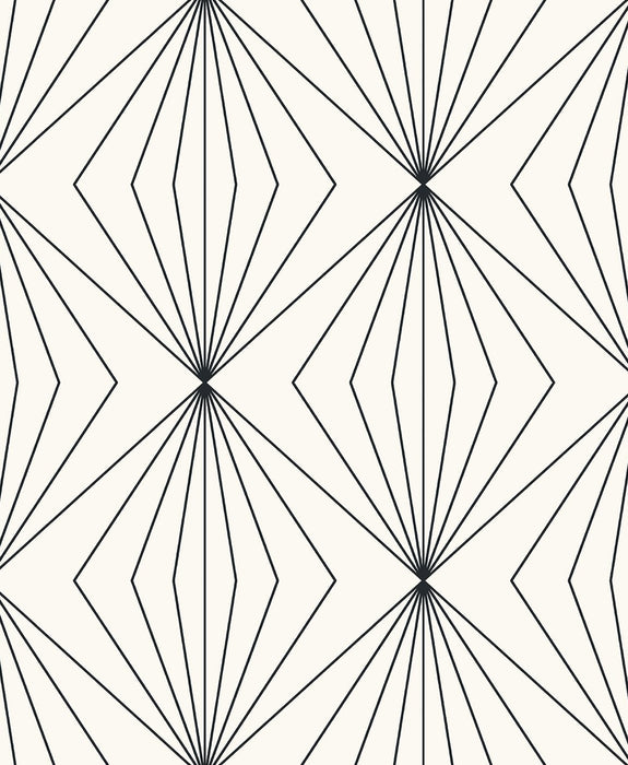 Seabrook Designs Diamond Vector Ebony & Eggshell Wallpaper ET11500