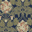 Seabrook Designs Floral Hydrangea Navy & Terra Cotta Wallpaper Sample ET12102