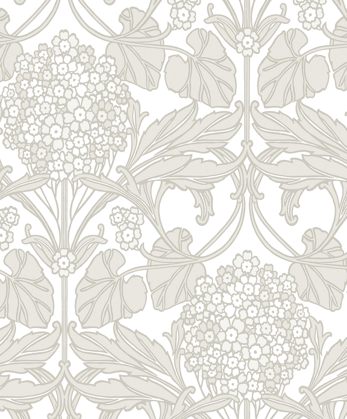 Seabrook Designs Floral Hydrangea Pale Oak & Pearl Wallpaper ET12106